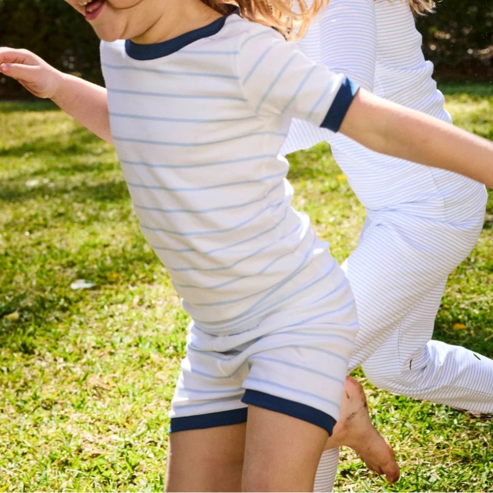 Lake Baby Short Set with Yellow Stripes 6-9m